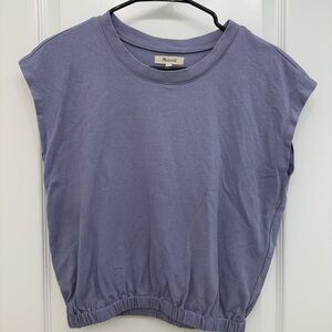 Madewell Purple Cap Sleeve Muscle Tee Relaxed Fit